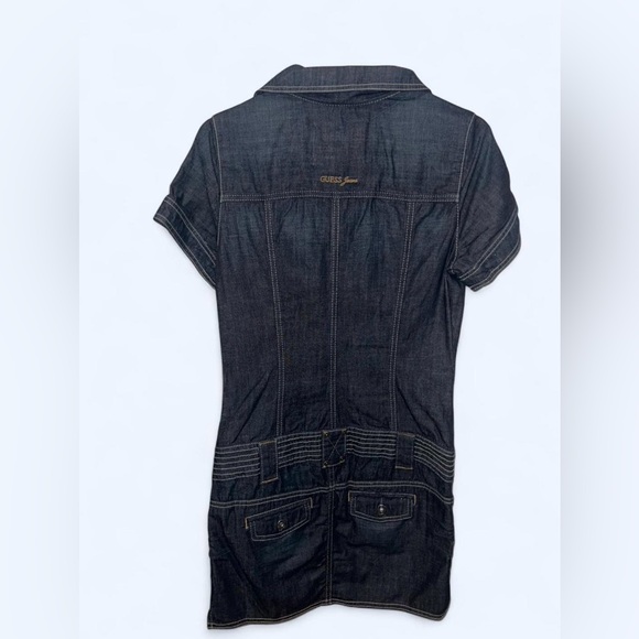 Guess Dark Denim Short Sleeve Mini Dress | Size Medium - Picture 4 of 6